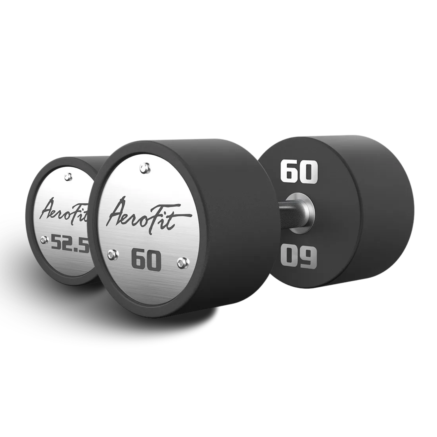 AeroFit AFPUDB52.5-60 набор полиуретановых гантелей, 52,5-60 кг, 4 пары, шаг 2,5 кг