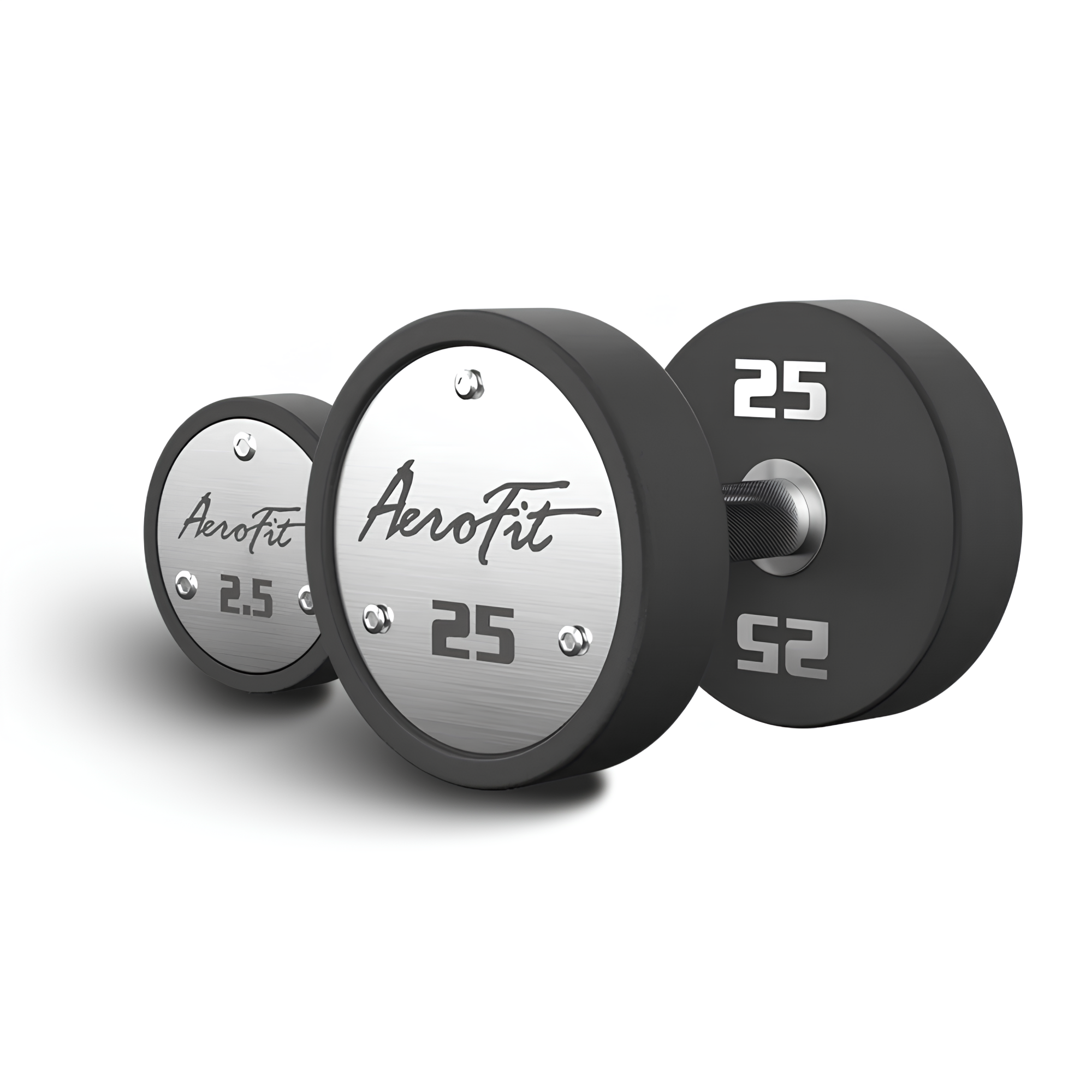 AeroFit AFPUDB2.5-25 набор полиуретановых гантелей, 2,5-25 кг, 10 пар, шаг 2,5 кг