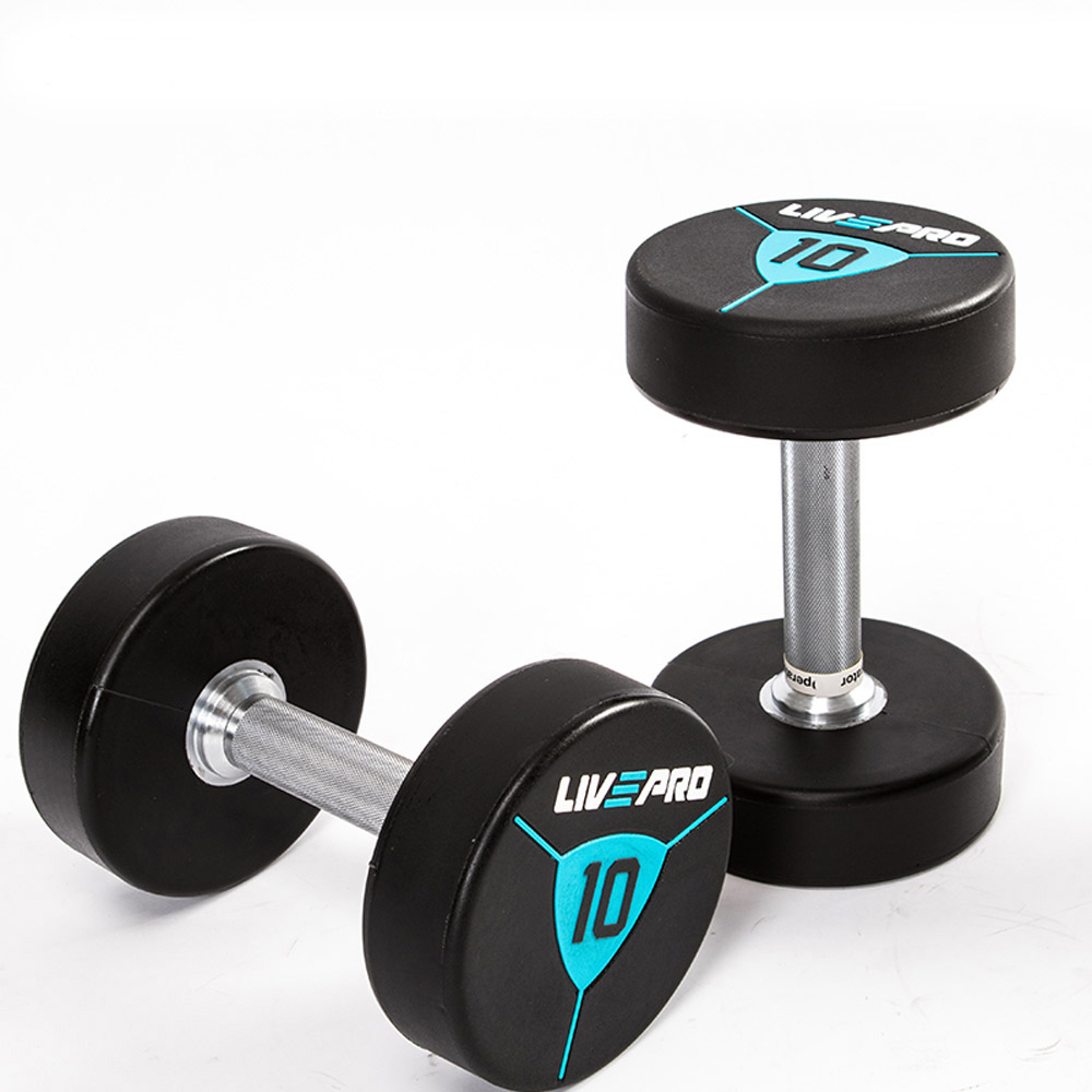 Гантели в уретане LIVEPRO Premium Urethane Dumbbells 4 кг, черный/синий