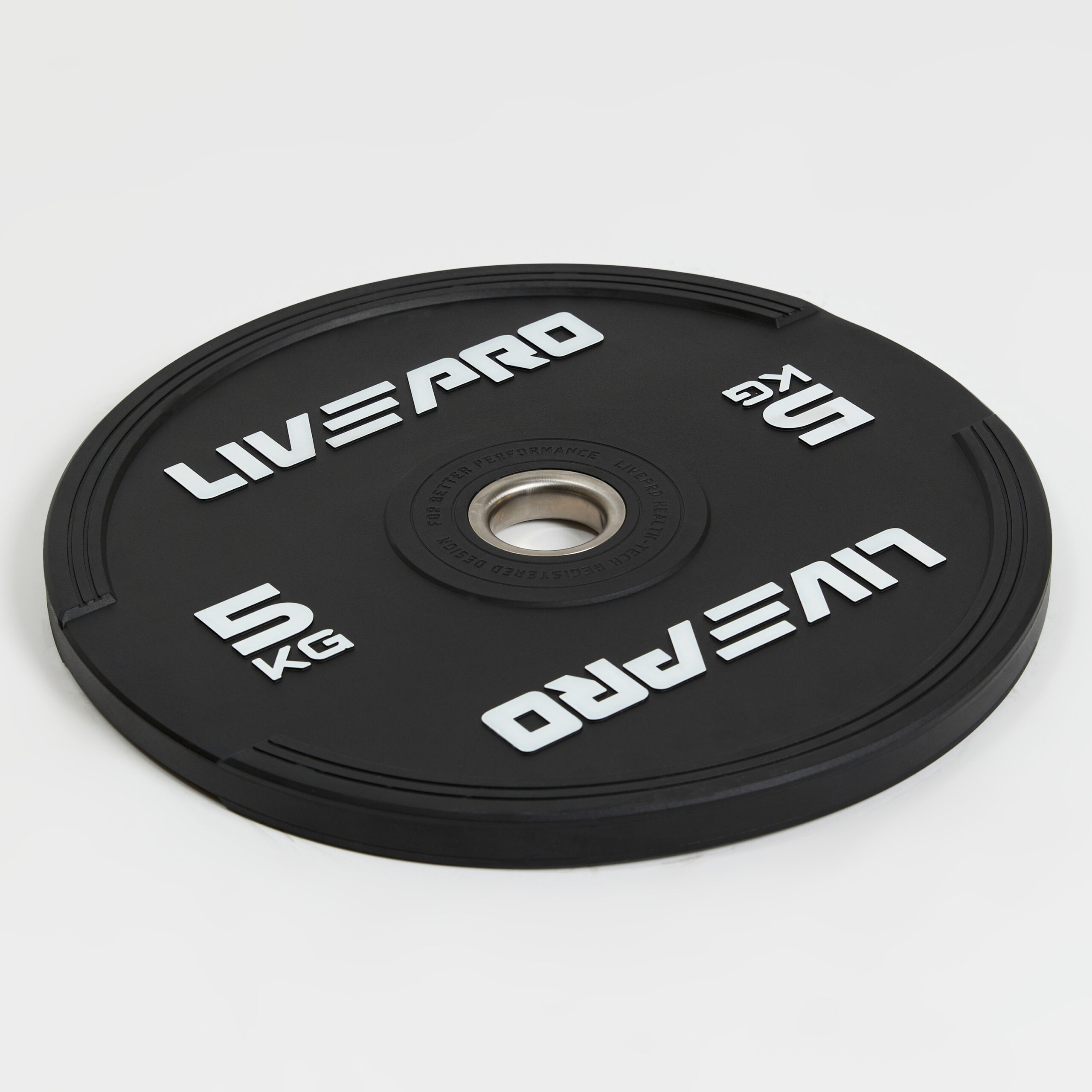Бампированный диск LIVEPRO Rubber Bumper Plate 5 кг, черный/белый