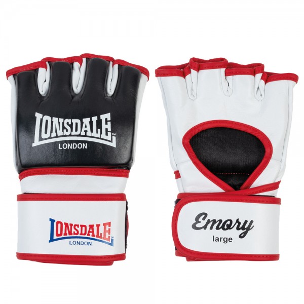 Перчатки LONSDALE MMA Emory размер L, черный/белый с краным кантом